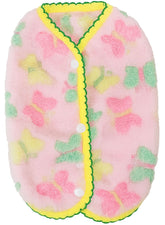KUTKUT Soft Fleece Small Dog Cat Jacket With Colourfull Butterfly Print, Cozy Winter Pet Clothes For Small Dogs & Puppies, Warm Puppy Sweater Vest With Snap Buttons