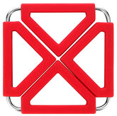 EZYHOME Silicone Trivet Mat Expandable Hot Pot Holder With Stainless Steel Frame for Home Kitchen Heat Resistant Insulated Hot Pads Coasters Table Dish Mat Tableware Placemat for Hot Pans