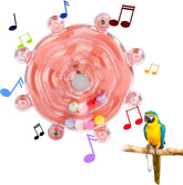 KUTKUT Parrot Spinner Toy, Medium Small Funny Parakeet Conures Toy Interactive Love Birds Toy Spinning Rattle Cockatiel Toys Bird Cage Accessories for Entertainment Chewing Exercise