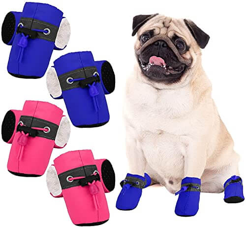 KUTKUT 8Pcs (2Sets) Washable Small Dog Shoes | Rain &Snow Dog Booties | Breathable Paw Protector, Upgraded Anti-Slip Soft Soled Dog & Cat Boots for Shihtzu, Poodle, Bichon etc - kutkutstyle