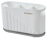 EZYHOME Plastic Kitchen Utensil Holder Cultery Drainer Caddy, 3 Divided Silverware Holder Drying Utensil Crock, Sink Countertop Flatware Organizer for Spoons, Forks, Knives