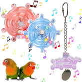 KUTKUT 3PCS Bird Toys for Parakeets Colorful Bird Wheel Rotating Toys Parrot Chewing Toys Interactive Spinner Rattle Parrot Toy Bird Toy Bird Cage Accessories for Small Medium Birds