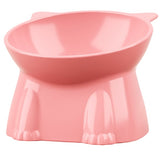 KUTKUT Dog Cat Food Bowl, Anti Vomiting Tilted Raised 15 Degrees Elevated Pet Bowls Raised Whisker Friendly Cat Dish Plastic Slanted Stand for Indoor Pet Food Water Feeder
