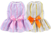 KUTKUT 2Pcs Dog Dress for Small Puppy Kitten Girls, Pet Princess Bowknot Dress Cute Doggie Summer Outfits Clothes For Chiuhuahua, Yorkshire etc