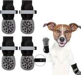 KUTKUT Anti Slip Dog Sock to Prevent Licking Paws for Hardwood Floors, Boots & Paw Protector Shoes for Hot/Cold Pavement with Grippers, Double Sides Grips for Medium Senior Dogs