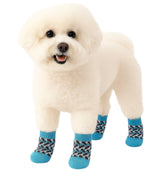 KUTKUT Anti-Slip New Born Puppy Socks with Paw Pattern | Pet Paw Protector Small Puppy Socks with 1 Pair pack of 4 Pieces Adjustable Straps | Socks for Small Puppies, Kitten