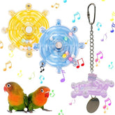 KUTKUT 3PCS Bird Toys for Parakeets Colorful Bird Swivel Wheel Rotating Toys Parrot Chewing Toys Interactive Spinner Rattle Parrot Toy Bird Toy Bird Cage Accessories for Small Medium Birds