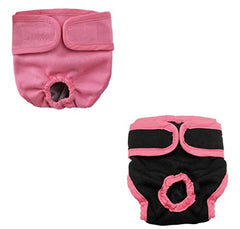 KUTKUT Combo of 2 Reusable Pet Cotton Physiological Pants, Washable Sanitary Pet Diaper| Adjustable Menstruation Underwear for Female Dog in Heat Period - kutkutstyle