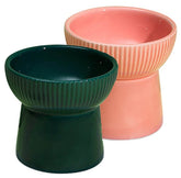KUTKUT 2 Pcs Ceramic Cat Food Or Water Bowl, Raised Cat Feeder Dishes with Stand, Elevated Pet Food Bowl for Cats and Small Dogs, Stress Free Backflow Prevention, & Reduce Neck Burden - kutku