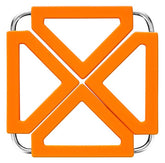 EZYHOME Heat Resistant Food Grade Silicon Trivet Mat, Expendable Hot Pot Holder With Stainless Steel Frame Non- Slip Mat For Home Kitchen