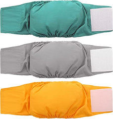 KUTKUT Combo of 3Pcs Male Dog Diapers, Reusable Belly Bands for Small Dogs Wraps Highly Absorbent Diapers for Dog, Waterproof Super Absorbent Puppy Wraps Cover Sanitary Pants - kutkutstyle