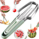 EZYHOME Watermelon Cutter Slicer Tool, 3-in-1 Stainless Steel Watermelon Popsicle Cutter With 6 Forks,Watermelon Knife Fork,Melon and Fruit Slicer,Portable Watermelon Knife Fruit Cutter for Camping
