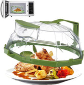 EZYHOME Microwave Splatter Cover for Food Guard, Clear Microwave Plate Cover with Water Steamer and Handle, 10” Plate Cover, BPA Free & Dishwasher Safe Splatter Guard
