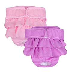 KUTKUT 2 Pcs Dog Female Diapers,Highly Absorbent Reusable Doggie Diapers, Washable Diapers for Dog Period Panties Dresses for Dogs in Heat Period or Excitable Urination - kutkutstyle