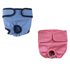 KUTKUT Set of 2 Reusable & Washable Sanitary Pet Diaper| Adjustable Menstruation Underwear for Female Dog in Heat Period