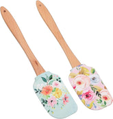 EZYHOME 2Pcs Silicone Spatula Cake Butter Spatula Multi-function Cream Spreader Cream Butter Spreader Kitchen Supply Practical Cheese Spatula Floral Printing Spatula Cake Baking Spatula(30cm *6 cm)