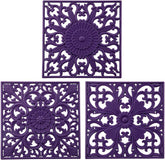 EZYHOME 3Pcs Silicone Trivets for Hot Dishes, Pots & Pans, Square Hot Pads for Kitchen, Heat Resistant Mats for Kitchen Counter, Multi Use Silicone Pot Holders, Flexible Trivet Mat