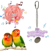 KUTKUT 2PCS Bird Toys for Parakeets Colorful Bird Swivel Wheel Rotating Toys Parrot Chewing Toys Interactive Spinner Rattle Parrot Toy Bird Toy Bird Cage Accessories for Small Medium Birds