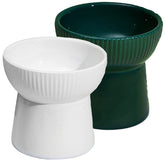 KUTKUT 2 Pcs Ceramic Cat Food Or Water Bowl, Raised Cat Feeder Dishes with Stand, Elevated Pet Food Bowl for Cats and Small Dogs, Stress Free Backflow Prevention & Reduce Neck Burden - kutkut