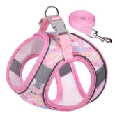 KUTKUT Small Dogs and Cat Harness and Leash Set, Soft and Breathable Vest with Reflective Strip, Escape Proof Kitten Harness, Easy to Wear for Cats Walking and Traveling ( Pink)