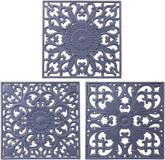 EZYHOME 3Pcs Silicone Trivets for Hot Dishes, Square Trivet Hot Pads for Kitchen Counter, Silicone Trivets for Hot Pots and Pans, Heat Resistant Mat for Quartzs, Kitchen Tabletops Pot Holder (Grey)