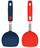 EZYHOME 2Pcs Silicone Turner Pancake Spatulas - Nonstick Cookware Safe 600°F Heat-Resistant Flexible & Thin Cooking Flipper for Eggs - Reinforced Stainless Steel Core - BPA Free & Dishwasher Safe