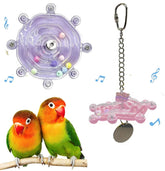 KUTKUT 2PCS Bird Toys for Parakeets Colorful Bird Wheel Rotating Toys Parrot Chewing Toys Interactive Spinner Rattle Parrot Toy Love Bird Toy Bird Cage Accessories