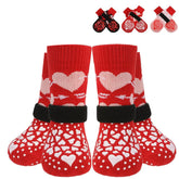 KUTKUT Non-Slip Small Dog Socks with Adjustable Straps for Hardwood Floors- Double Sided Non-Skid Indoor Traction Paw Socks for Shihtzu, Poodle, Cavalier King, Pug, & Senior Dogs