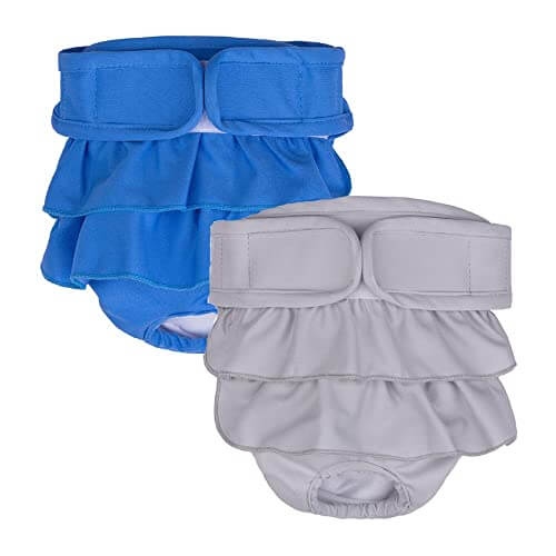 KUTKUT 2 Pack Dog Female Diapers,Highly Absorbent Reusable Doggie Diapers, Washable Diapers for Dog Period Panties Dresses for Dogs in Heat Period or Excitable Urination - kutkutstyle