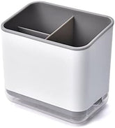 EZYHOME Utensil Holder 3 Compartments Cutlery Drainer Sink Caddy, Chopsticks Holder Spoon Chopsticks Fork Drain Rack Basket Storage Holder Organizer Compartment Box