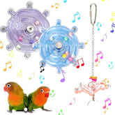 KUTKUT 3PCS LoveBird Toys for Parakeets Colorful Bird Swivel Wheel Rotating Toys Parrot Chewing Toys Interactive Spinner Rattle Parrot Toy Bird Toy Bird Cage Accessories