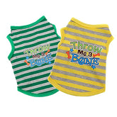 KUTKUT Combo of 2 Stripe Print Pet Vest Breathable Autumn,Spring & Summer Cotton Sleeveless Shirt for Small Dog and Cat (Size: L, Chest Girth 45cm, Neck Girth 32 cm, Back Length 35 cm) - kutk