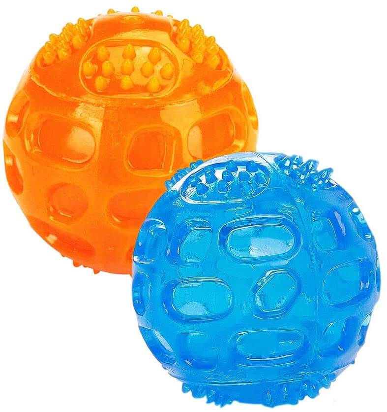 KUTKUT Combo of 2 Dura Squeak Dog Balls (Interactive Dog Toy That Float & Squeak) Squeaky Balls for Playing, Great Alternative to Traditional Labrador, Golden Retriever Dog Tennis Balls - kut