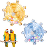KUTKUT 2PCS Bird Toys for Parakeets, Funny Parrot Spinner Toy Wheel Interactive Parrot Rotate Toy Rattle Cockatiel Toy for Chewing Exercise Bird Cage Chewing Toy for Parrots Budgies Lovebirds