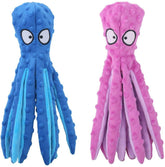 KUTKUT Pack of 2 Dog Squeaky Toys Octopus - No Stuffing Crinkle Plush Dog Toys for Puppy Teething, Durable Interactive Dog Chew Toys for Small to Medium Dogs Training and Reduce Boredom. - ku