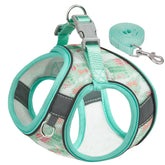 KUTKUT Soft Mesh Small Dog Harness & Leash Set, No-Chock Step-in Reflective Breathable Lightweight Easy Walk Escape Proof Vest Harnesses with Safety Buckle for Small Dogs & Cats( Green )