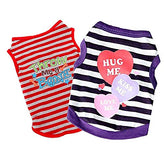 KUTKUT Combo of 2 Pet Vest Breathable Autumn,Spring & Summer Puppy Cotton Sleeveless Shirt for Small Dog and Cat (Size: L, Chest Girth 45cm, Neck Girth 32 cm, Back Length 35 cm) - kutkutstyle