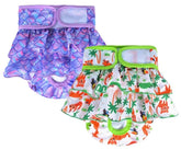 KUTKUT 2 Pcs Female Dog Adjustable Diapers Reusable Washable Super Absorbency Leak Proof Dog Nappie Dresses for Dogs in Heat, Period or Excitable Urination, Sanitary Panties - kutkutstyle