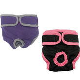 KUTKUT Combo of 2 Reusable Pet Cotton Physiological Pants, Washable Sanitary Pet Diaper| Adjustable Menstruation Underwear for Female Dog in Heat Period - kutkutstyle