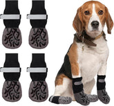 KUTKUT 4Pcs Non Slip Dog Socks to Prevent Licking Paws, Strong Traction for Hardwood Floors, Senior Dogs, Paw Protector, Prevent Scratching, Double Sides Anti Slip Dog Socks