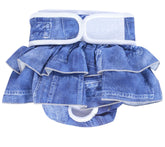 KUTKUT Female Dog Puppy Kitten Diapers Adjustable Washable Reusable Super Absorbency Leak-Proof Dog Nappie Dresses for Dogs in Heat, Period or Excitable Urination, Sanitary Panties Dress