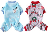 KUTKUT 2 Pack Dog Pajamas for Small Dog Boy Girl Fleece Puppy pjs Jammies 4 Leg Dog Clothes for Maltese, Shihtzu Winter Warm Onesies Jumpsuit Clothing for Pet Cats Dogs Male & Female - kutkut