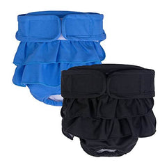 KUTKUT 2 Pack Dog Female Diapers, Highly Absorbent Reusable Doggie Diapers, Washable Pant for Dog Period Panties Dresses for Dogs in Heat, Period or Excitable Urination - kutkutstyle