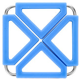 EZYHOME Collapsible Square Kitchen Heat-Proof Silicon Trivet For Hot Dishes, Expendable Trivet With Stainless Steel, Washable Adjustable Folding Place-Mats For Hot Pots and Pans