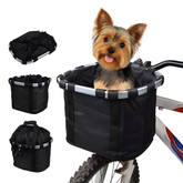 KUTKUT Bike Basket, Quick Release Bicycle Handlebar Front Basket, Removable Small Pet Cat Dog Carrier, Folding Detachable Easy Install Quick Released Picnic Shopping Bag Max.Bearing: 5Kg