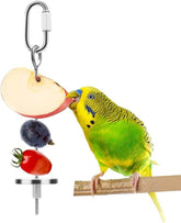 KUTKUT Bird Food Holder Stainless Steel Fruit Vegetable Stick Skewer for Parrots Cockatoo Cockatiel Cage Treating Tool (S:12cm)