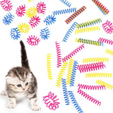KUTKUT 24Pcs Cat Toys for Indoor Cats, Cat Big Springs Cat Interactive Toy for Swatting, Biting, Hunting Cat Creative Toy to Kill Time and Keep Fit Colorful Plastic Spring