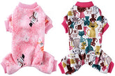 KUTKUT Combo of 2 Dog Pajamas for Small Dog Boy Girl Fleece Puppy pjs Jammies 4 Leg Dog Clothes for Maltese, Shihtzu Winter Warm Onesies Jumpsuit Clothing for Pet Dogs Male Female - kutkutsty