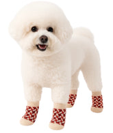 KUTKUT Anti-Slip New Born Puppy Socks with Paw Pattern | Pet Paw Protector Small Puppy Socks with 1 Pair pack of 4 Pieces Adjustable Straps | Socks for Small Puppies, Kitten