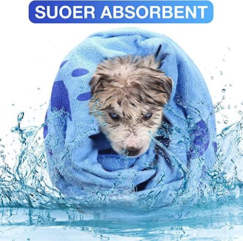 KUTKUT 2 Pcs Microfibre Dog Towel, Quick Absorbent Pet Bath Towels, Super Soft Fast Drying Machine Washable Puppy Beach Dryer for Small Medium Large Dogs (Size: 140 x 70cm) - kutkutstyle
